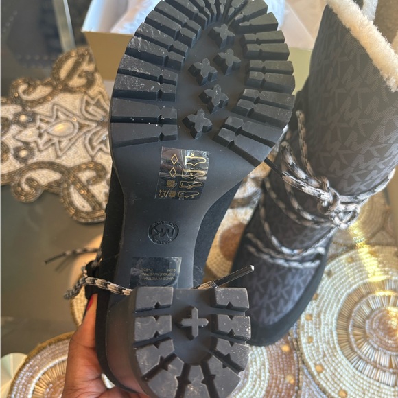 Michael Kors Black and Gray Heeled Boots - Picture 5 of 9